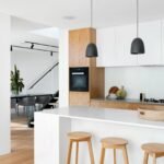 black and white kitchen island